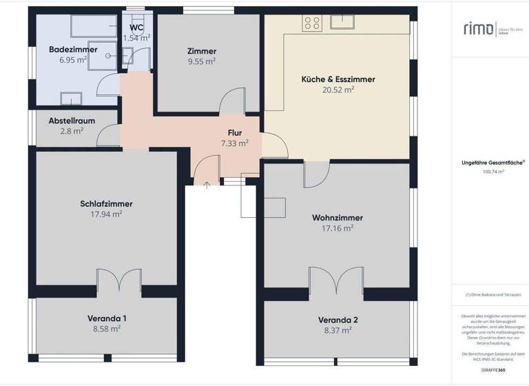 Wohnung zur Miete 1.200 € 3,5 Zimmer 99 m² 1. Geschoss frei ab 01.06.2026 Sandhofstraße 11 Lustenau 6890