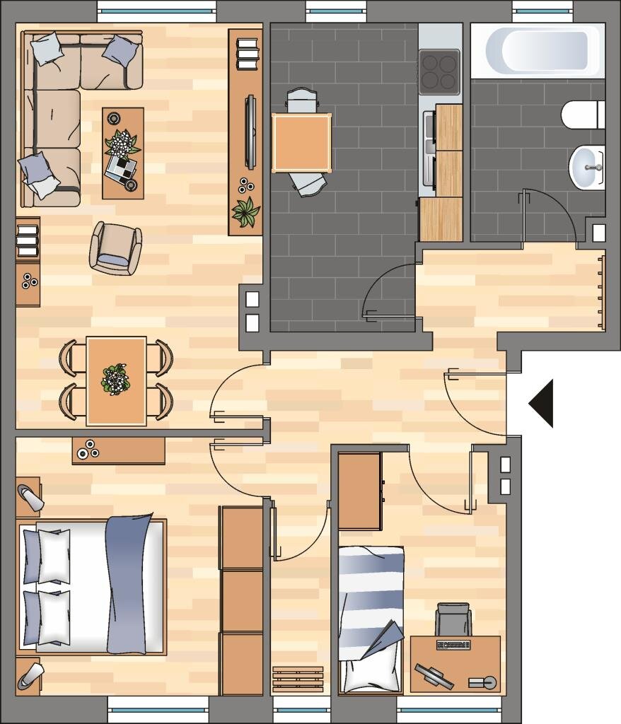 Wohnung zur Miete 539 € 2,5 Zimmer 58,6 m²<br/>Wohnfläche 2.<br/>Geschoss 20.12.2024<br/>Verfügbarkeit Ascheberger Straße 10 Gaarden - Süd / Kronsburg Bezirk 4 Kiel 24143