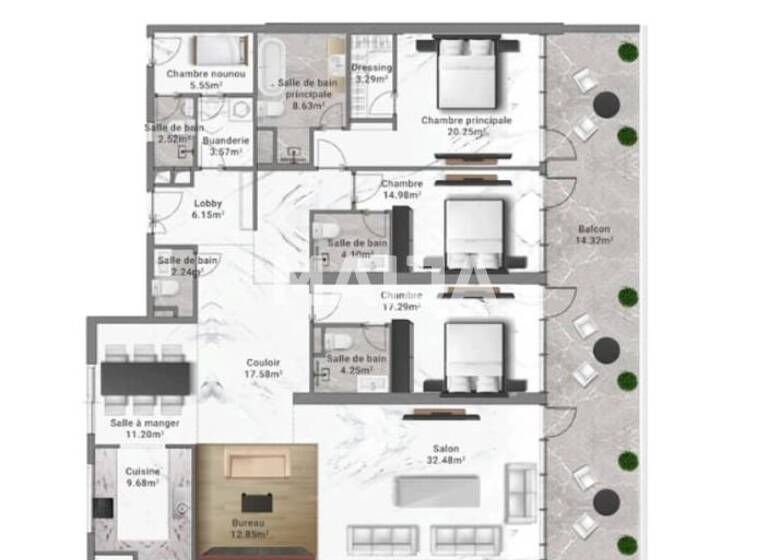 Studio zum Kauf 526.125 € 4 Zimmer 228 m² 1. Geschoss Corniche Ouest, Dakar-Plateau Plateau 10 000