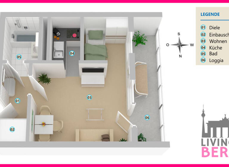 Wohnung zum Kauf 99.000 € 1,5 Zimmer 36,5 m² 5. Geschoss Erwin-Bock-Str. 1 Köpenick Berlin 12559