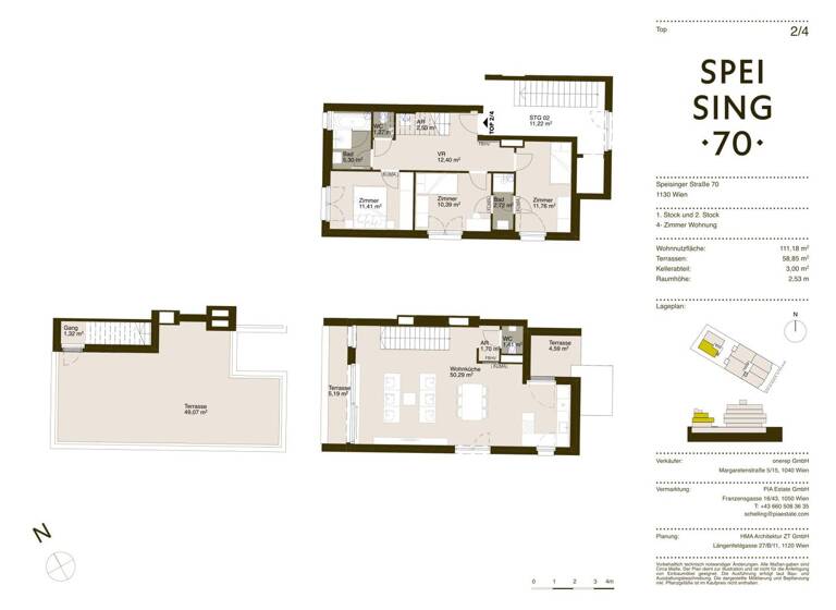 Maisonette zum Kauf - Erstbezug 1.200.000 € 4 Zimmer 108,2 m² frei ab 01.06.2026 Speisinger Straße Wien 1130