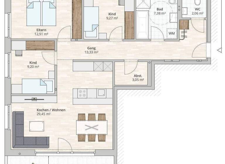 Terrassenwohnung zum Kauf - Erstbezug provisionsfrei 555.000 € 4 Zimmer 86,7 m² 1. Geschoss Christian-Hummel-Weg 14 Nenzing 6710
