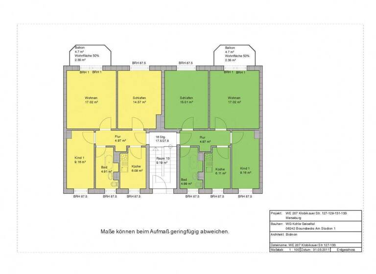 Wohnung zur Miete 339 € 3 Zimmer 58,5 m² 3. Geschoss frei ab 01.03.2026 Klobikauer Str. 133 Merseburg 06217