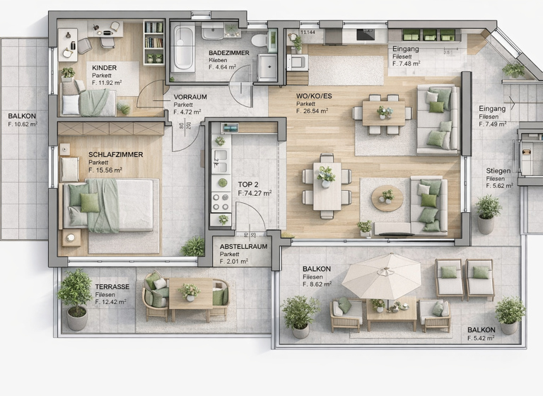 Terrassenwohnung zum Kauf 420.000 € 3 Zimmer 74,3 m² frei ab 31.03.2028 Plainfeld 5325