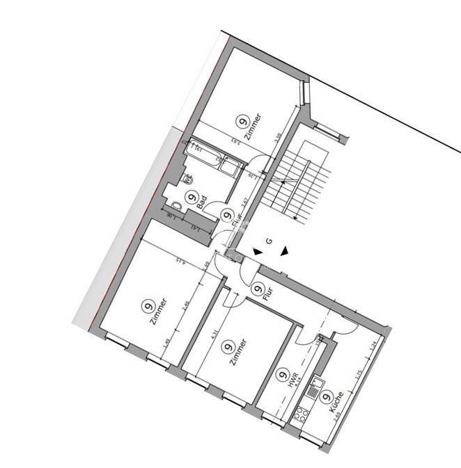 Wohnung zum Kauf provisionsfrei 549.000 € 3 Zimmer 97,3 m²<br/>Wohnfläche 3.<br/>Geschoss Obentrautstraße 64 Kreuzberg Berlin 10963