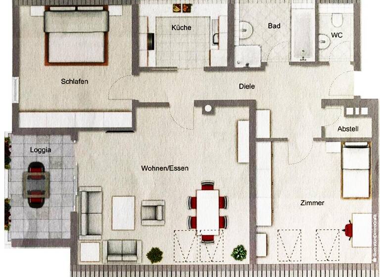 Wohnung zur Miete 990 € 3 Zimmer 88,1 m² Roth 91154