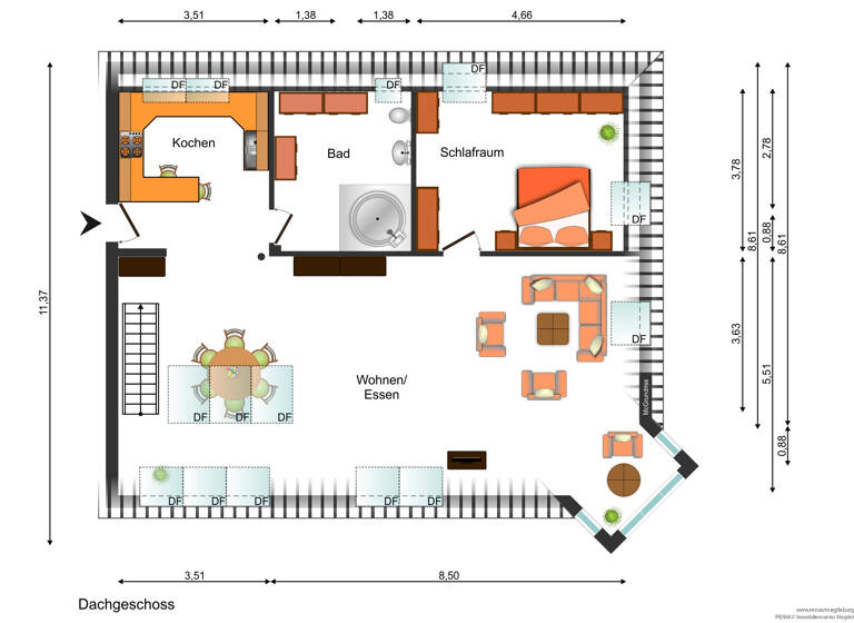 Büro-/Praxisfläche zur Miete 1.010 € 3 Zimmer 120 m²<br/>Bürofläche Liebknechtstraße 24 Stadtfeld Ost Magdeburg 39108