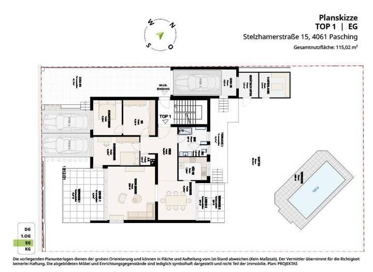 Wohnung zum Kauf 439.000 € 4 Zimmer 114,4 m² 1. Geschoss Stelzhamerstraße 15 Pasching 4061