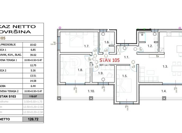 Wohnung zum Kauf 532.224 € 5 Zimmer 126 m² 2. Geschoss Center