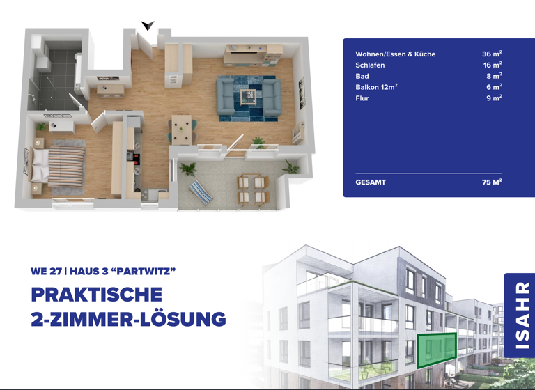 Wohnung zum Kauf - Neubau provisionsfrei 297.750 € 2 Zimmer 75 m²<br/>Wohnfläche 1.<br/>Geschoss Adolf-Hennecke-Straße 2a Senftenberg Senftenberg 01968