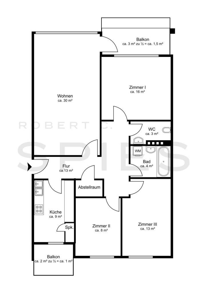 Wohnung zum Kauf 299.000 € 4 Zimmer 99 m²<br/>Wohnfläche Gete Bremen 28211