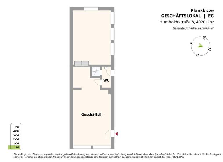 Laden zum Kauf 189.000 € 94,6 m² Verkaufsfläche Humboldtstraße 8 Linz 4020