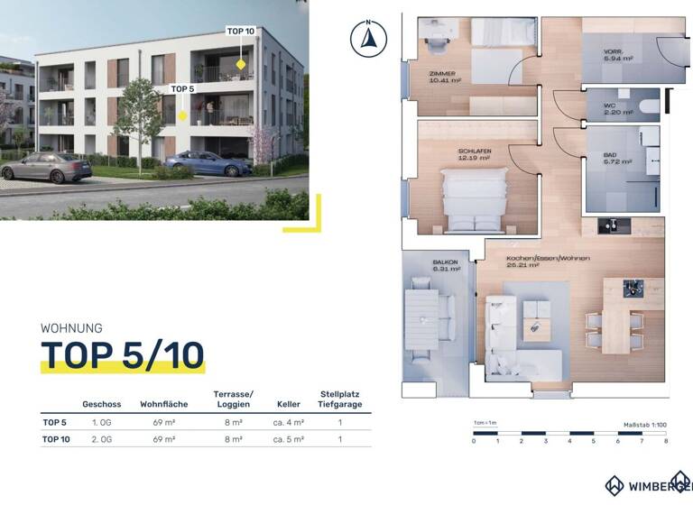 Wohnung zum Kauf - Erstbezug 306.400 € 3 Zimmer 69 m² Linzer Straße 6 Vöcklabruck 4840