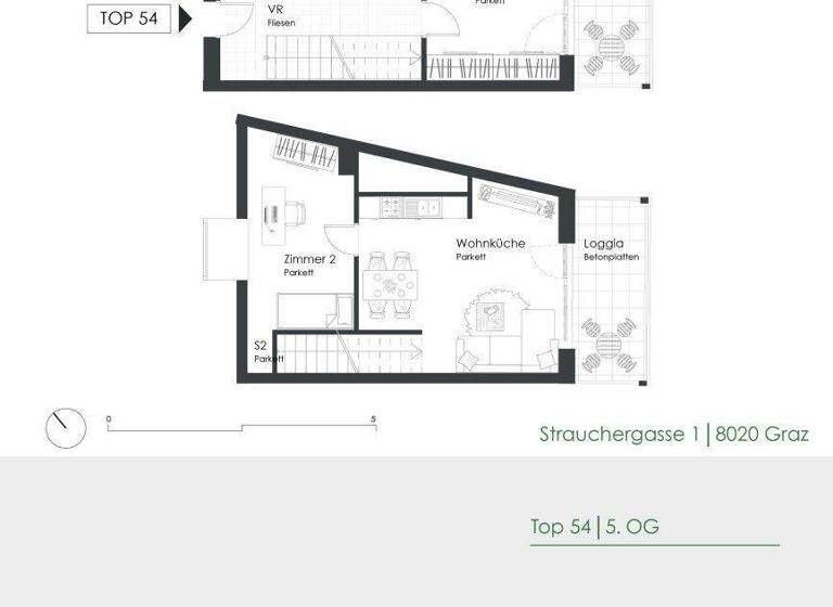 WG-Zimmer zur Miete 942 € 3 Zimmer 83,9 m² 5. Geschoss Strauchergasse 1 Lend Graz 8020