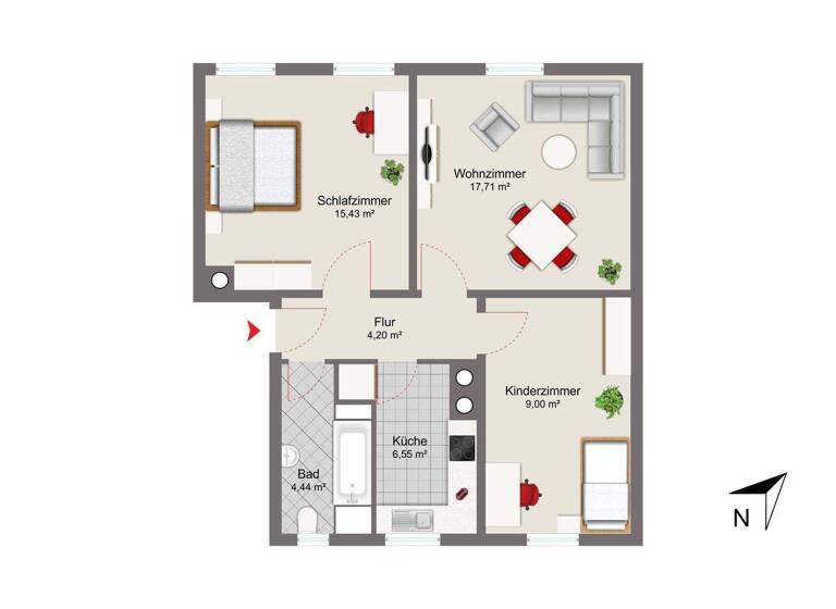 Wohnung zum Kauf 165.000 € 2,5 Zimmer 57,3 m² Oberhausen Augsburg 86154