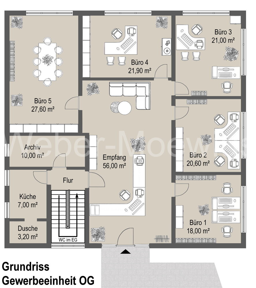 Bürofläche zur Miete 1.750 € 6 Zimmer 175 m²<br/>Bürofläche Oberheister Neunkirchen-Seelscheid 53819