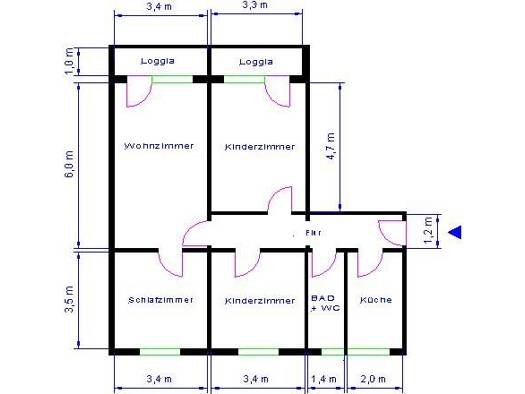 Wohnung zur Miete 464 € 3 Zimmer 82,9 m² 1. Geschoss Albert-Schweitzer-Str. 9 Neustädter See Magdeburg 39126
