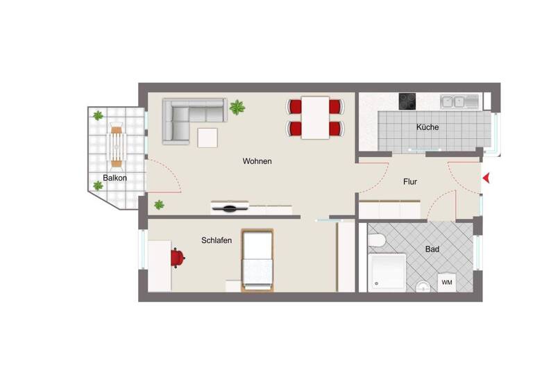 Wohnung zum Kauf 220.000 € 2 Zimmer 55 m² 1. Geschoss Frauenland Würzburg, Frauenland 97074
