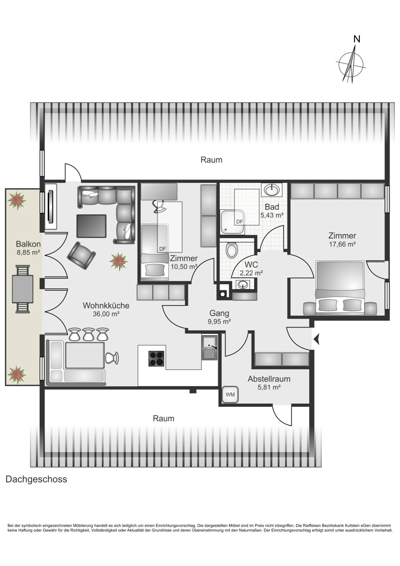 Wohnung zur Miete 1.044 € 3 Zimmer 87,6 m²<br/>Wohnfläche Strass im Zillertal 6261