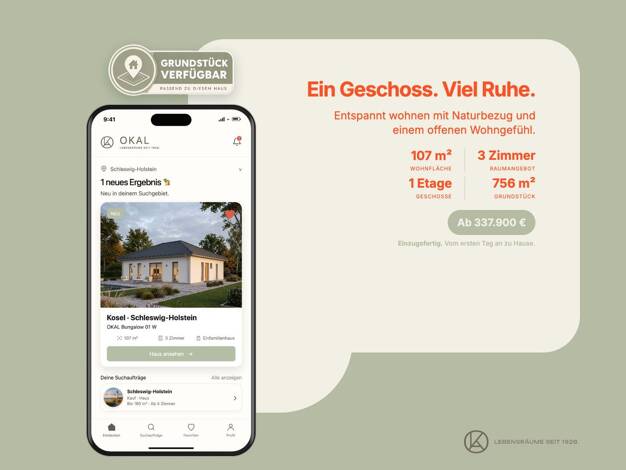 Bungalow zum Kauf 337.900 € 3 Zimmer 106 m² 756 m² Grundstück Kosel 24354