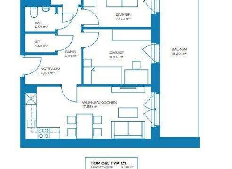 Wohnung zum Kauf - Erstbezug 287.880 € 3 Zimmer 53,3 m² Gries Graz,17.Bez.:Puntigam 8055
