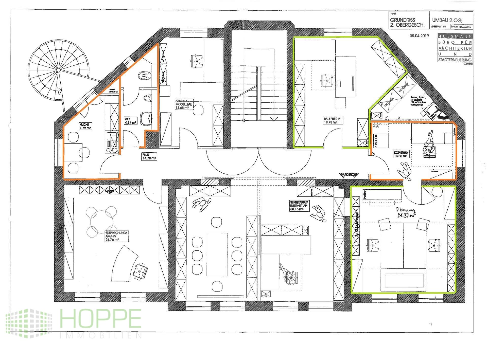 Bürofläche zur Miete provisionsfrei 1.100 € 2 Zimmer 41 m²<br/>Bürofläche Alt-Treptow Berlin 12435