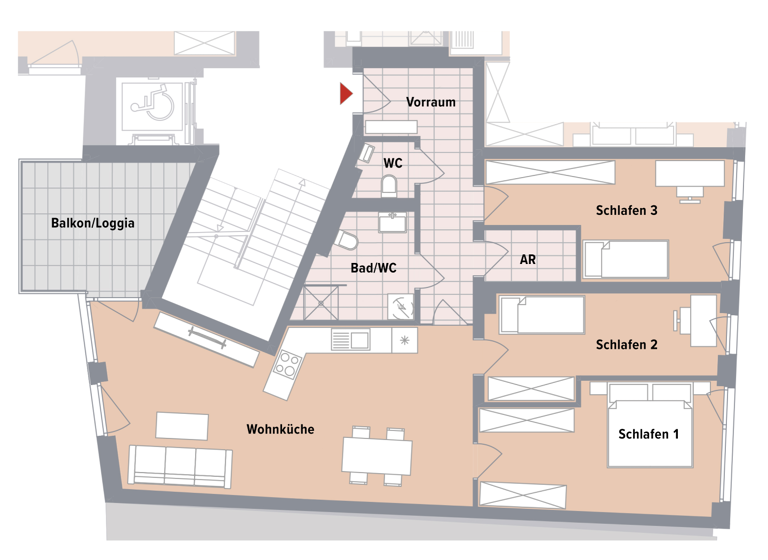 Wohnung zum Kauf - Erstbezug 665.700 € 4 Zimmer 96 m² 2. Geschoss Sankt Leonhard Graz,02.Bez.:St. Leonhard 8010