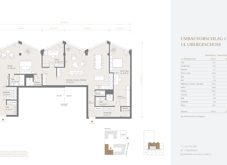 Wohnung zum Kauf 2.380.000 € 4 Zimmer 154 m² 14. Geschoss Neuhausen-Nymphenburg München 80639