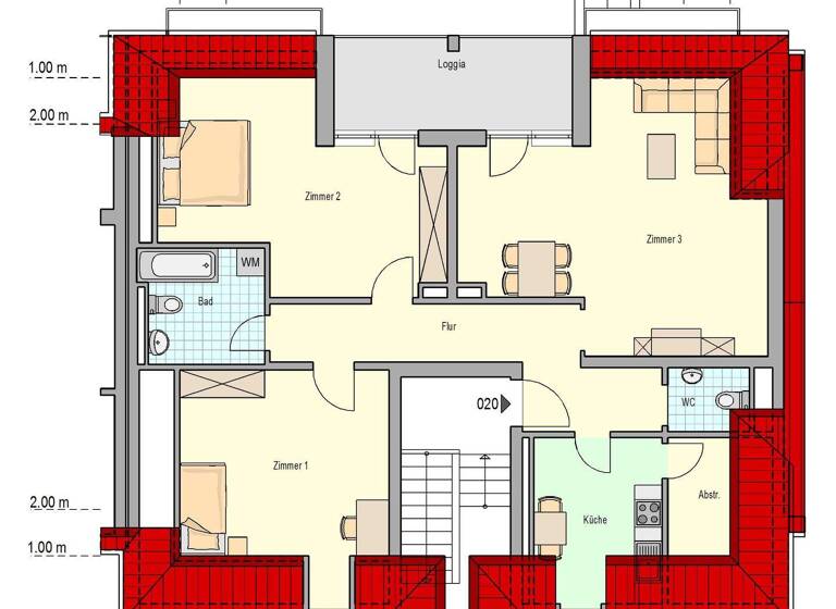Wohnung zur Miete 1.080 € 3 Zimmer 109,4 m² frei ab 01.05.2026 Trier-West-Pallien Trier 54294