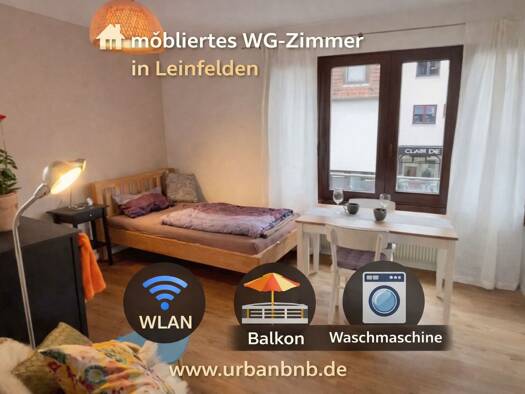 WG-Zimmer zur Miete auf Zeit 640 € 16 m² frei ab sofort Echterdinger Straße Leinfelden Leinfelden-Echterdingen 70771