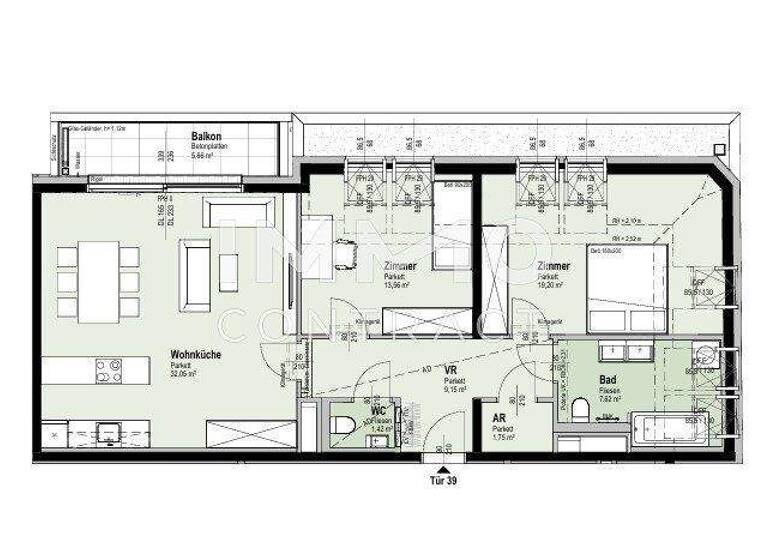 Wohnung zum Kauf - Erstbezug 645.000 € 3 Zimmer 84,8 m² 5. Geschoss Wien 1210