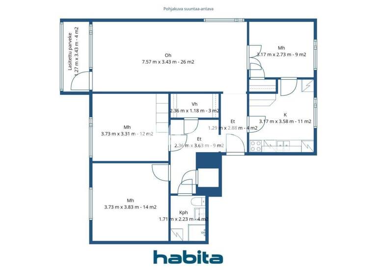 Studio zum Kauf 220.000 € 4 Zimmer 96 m² 5. Geschoss Hatsalankatu 27 Kuopio 70110