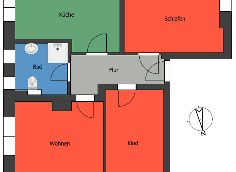 Wohnung zur Miete 368 € 3 Zimmer 55,7 m² 3. Geschoss frei ab sofort Ossietzkystraße 49 a Meißen 01662