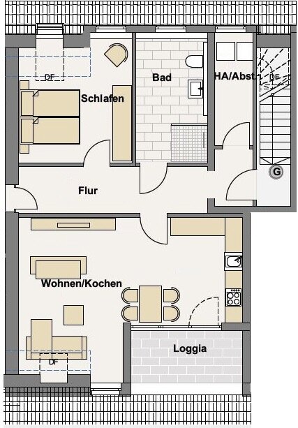 Wohnung zur Miete 930 € 2 Zimmer 74,4 m²<br/>Wohnfläche 01.04.2025<br/>Verfügbarkeit Vilsendorf Bielefeld 33609