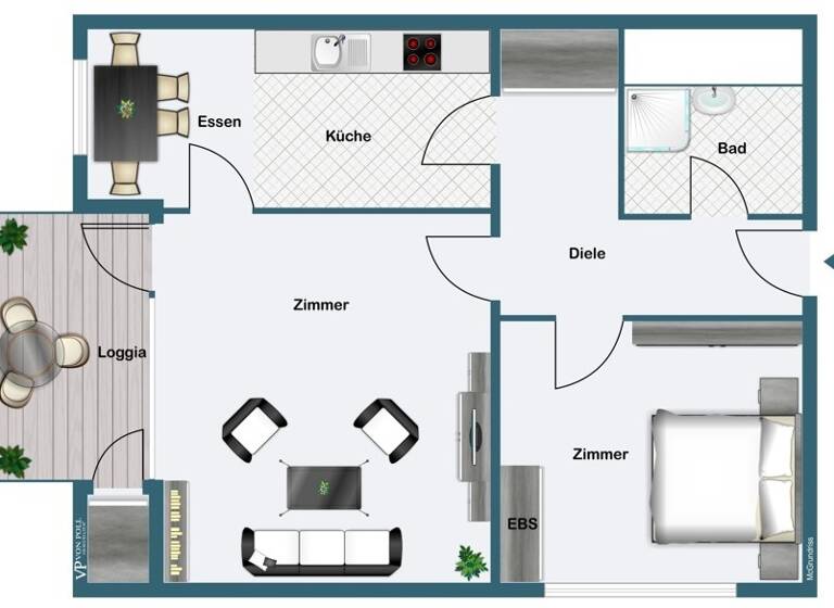 Wohnung zur Miete 1.150 € 2 Zimmer 66 m²<br/>Wohnfläche EG<br/>Geschoss ab sofort<br/>Verfügbarkeit Niederkassel Düsseldorf / Niederkassel 40547