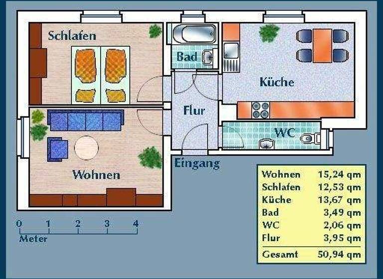 Wohnung zur Miete 419 € 2 Zimmer 50,9 m² 1. Geschoss frei ab 08.03.2026 Lange Str. 22 Löbtau-Nord Dresden 01159