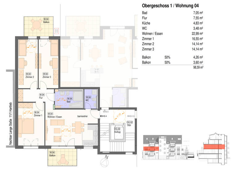 Wohnung zum Kauf provisionsfrei 626.000 € 4 Zimmer 98 m² Neckarhausen Nürtingen / Neckarhausen 72622