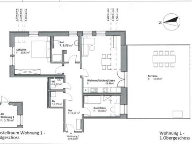 Wohnung zur Miete 715 € 3 Zimmer 104,8 m² 1. Geschoss frei ab 15.08.2025 Korsorsstr. 1 Südmoslesfehn Wardenburg 26203
