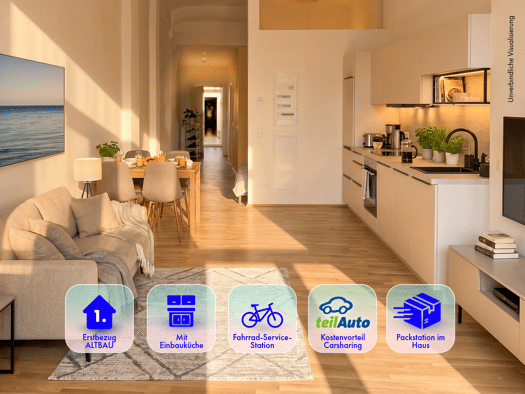 Wohnung zur Miete - Erstbezug 461 € 1,5 Zimmer 46 m² EG frei ab 01.01.2027 Straße der Nationen 78 Zentrum Zentrum 09111
