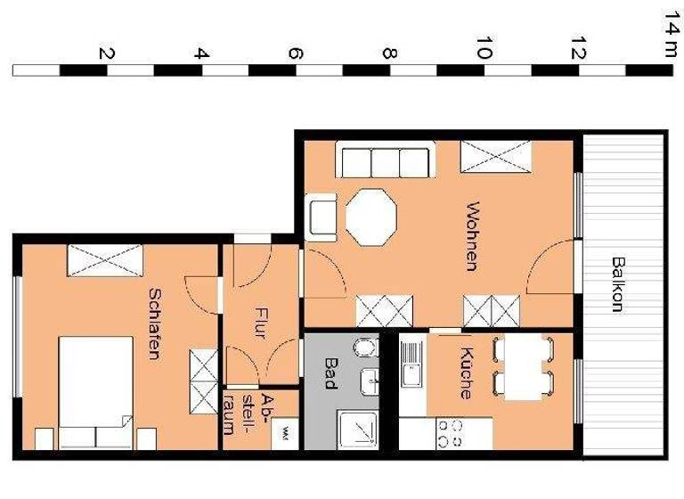 Wohnung zur Miete 330 € 2 Zimmer 56,3 m² 4. Geschoss frei ab 01.06.2026 Humboldtstraße 31 Oschersleben 39387