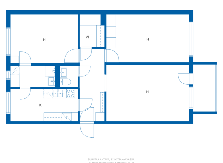 Studio zum Kauf 39.500 € 3 Zimmer 77 m² 2. Geschoss Kenraalintie 7 Valkeakoski 37630
