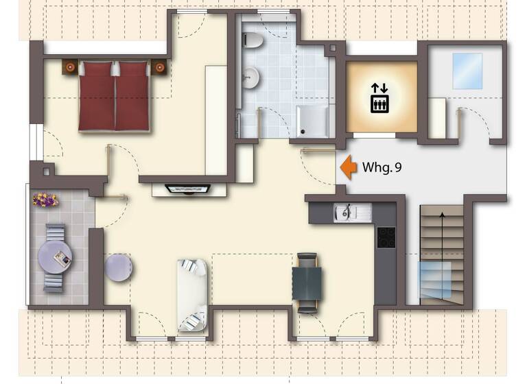 Wohnung zum Kauf provisionsfrei 389.100 € 2 Zimmer 57,6 m²<br/>Wohnfläche Dachgeschoss, 2.<br/>Geschoss Franzosenweg 2 Tennenlohe Erlangen 91058