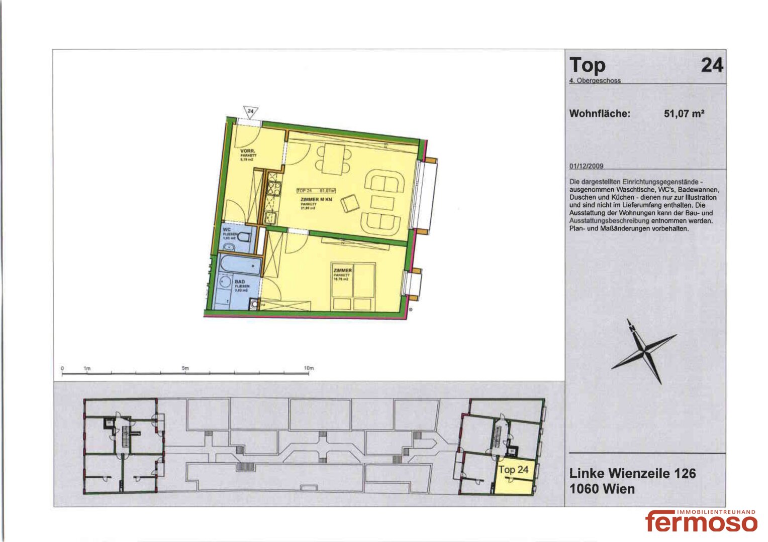 Wohnung zur Miete 919 € 2 Zimmer 51,1 m²<br/>Wohnfläche 4.<br/>Geschoss Wien 1060