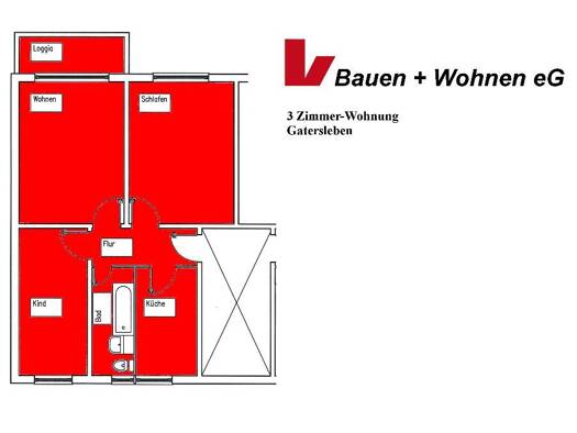 Wohnung zur Miete 239 € 3 Zimmer 60,9 m² 2. Geschoss Drosselweg (Gatersleben) 4 Gatersleben Seeland 06466