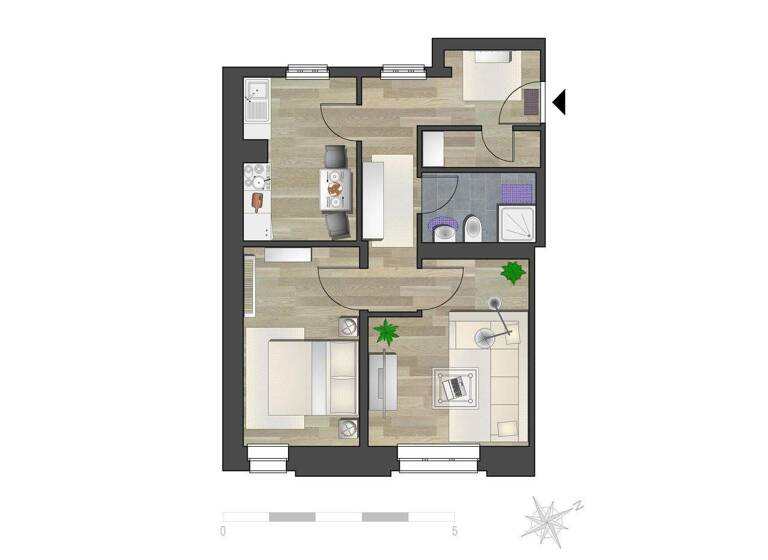 Wohnung zur Miete 300 € 2 Zimmer 46,3 m² EG Zeisigwaldstr. 73/75 Yorckgebiet Chemnitz 09130