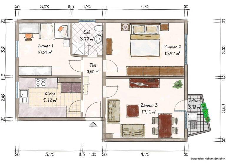 Wohnung zum Kauf 179.000 € 3 Zimmer 61 m² frei ab sofort Hulsberg Bremen 28205