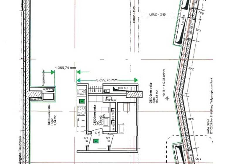 Büro zur Miete - Erstbezug provisionsfrei 1.535 € 125 m² Bürofläche Dürerstraße 32 Johannstadt-Süd Dresden 01307