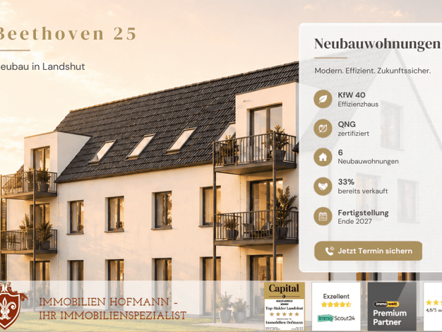 Wohnung zum Kauf provisionsfrei 599.850 € 4 Zimmer 86 m² 1. Geschoss West Landshut 84034