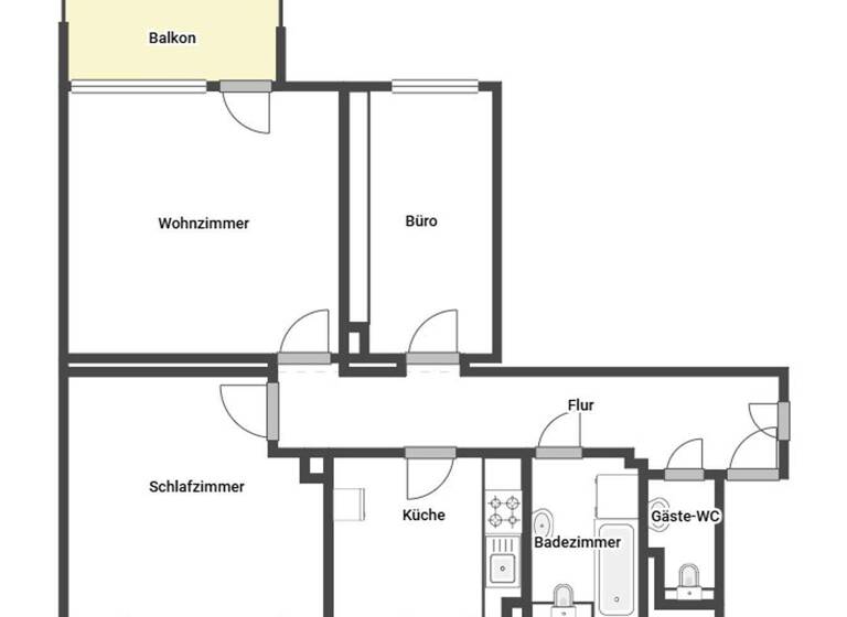 Wohnung zum Kauf 234.000 € 3 Zimmer 72 m² 1. Geschoss Bensheim 64265