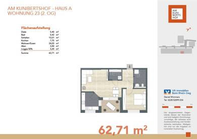 Wohnung zum Kauf - Neubau provisionsfrei 314.000 € 2 Zimmer 62,7 m² 2. Geschoss Witterschlick Alfter, Witterschlick 53347